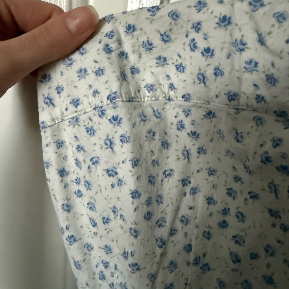Floral Blue and White Corset Dress